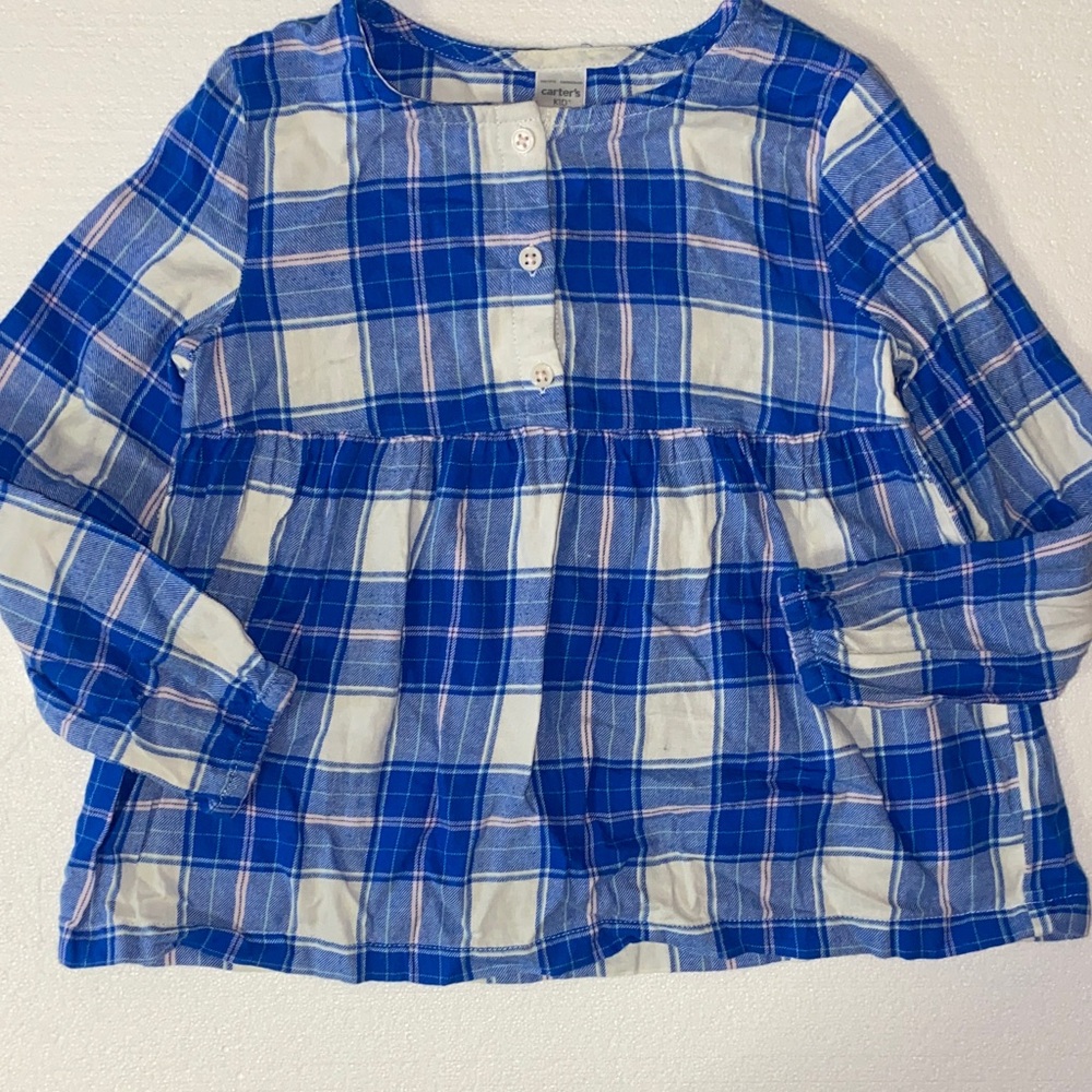 ⭐️ 3/$15 • Carter's • Blue and White • Plaid • Button Down Shirt